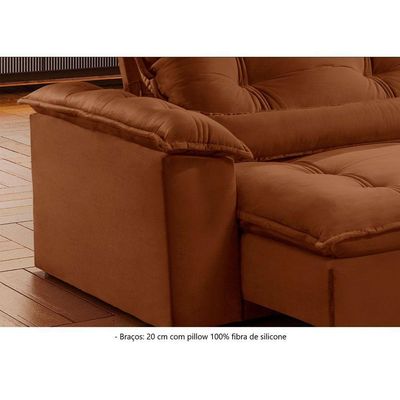 Sofá Retrátil E Reclinável Apolo 1,80m 2 Lugares Terracota