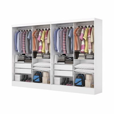 Closet Casal Duplo Belém 4 Portas  4 Gavetas Carioca Móveis
