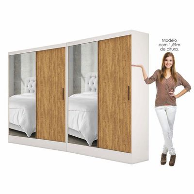 Closet Casal Duplo Belém 4 Portas  4 Gavetas Carioca Móveis