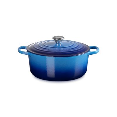 KIT LE CREUSET 2 PANELAS REDONDAS EM FERRO FUNDIDO 24 E 26CM AZURE BLUE
