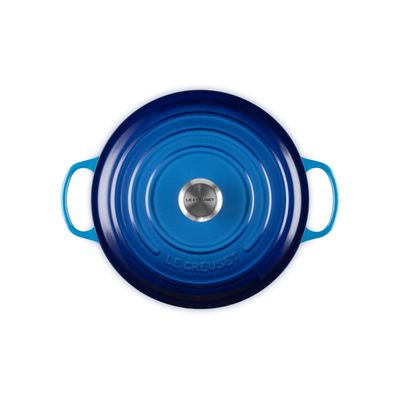 KIT LE CREUSET 2 PANELAS REDONDAS EM FERRO FUNDIDO 24 E 26CM AZURE BLUE