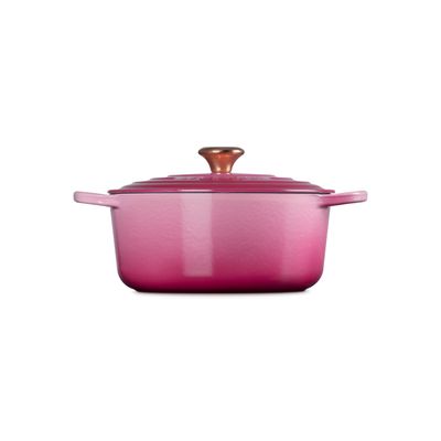 KIT LE CREUSET 5 PANELAS REDONDAS EM FERRO FUNDIDO ROSA BERRY