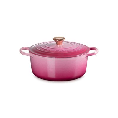 KIT LE CREUSET 5 PANELAS REDONDAS EM FERRO FUNDIDO ROSA BERRY