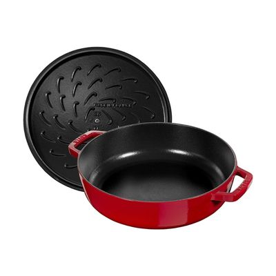 CAÇAROLA STAUB REDONDA EM FERRO FUNDIDO VERMELHO CEREJA 28CM 405098520