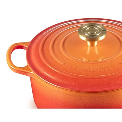 PANELA LE CREUSET REDONDA SIGNATURE FERRO FUNDIDO 20CM FLAMME DORÉE 21177201834479