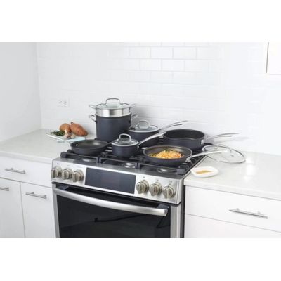 CONJUNTO CUISINART DE PANELAS ANODIZADA ANTIADERENTE 11 PEÇAS PRETO DSA-11
