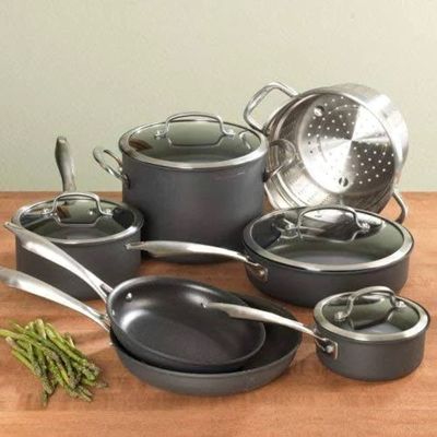 CONJUNTO CUISINART DE PANELAS ANODIZADA ANTIADERENTE 11 PEÇAS PRETO DSA-11