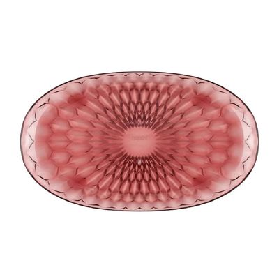 BANDEJA DE SERVIR GUZZINI OVAL LARGE EM ACRÍLICO VANITY TERRA 45CM MAUVE 131300LTE280