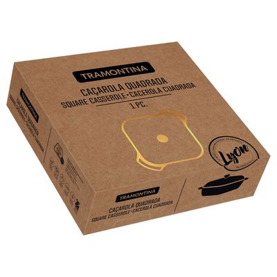 CAÇAROLA TRAMONTINA LYON QUADRADA EM ALUMÍNIO FORJADO ANTIADERENTE 28CM 5,5L PRETO 20963/028