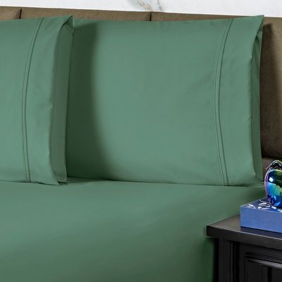 Jogo de Cama Lençol Queen Conforto Percal 300 Fios 3 Peças - Verde
