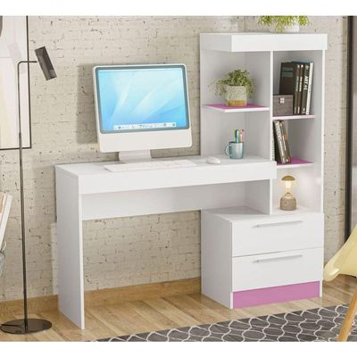 Mesa Para Computador Office Kokai Rosa - Moveisaqui