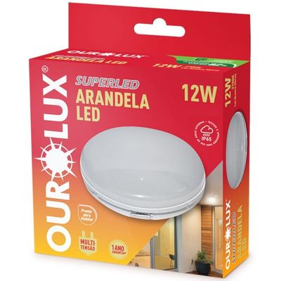 Arandela Led Redonda 12 Watts Bivolt 6500k - 05804 - Ourolux