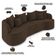 Sofá 4 Lugares Orgânico Sala De Estar Living 270cm Ekos K01 Veludo Marrom - Lyam Decor