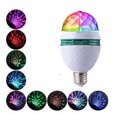 Lâmpada Led Luz Rgb Muda Cor Giratória Strobo Festa Cromoterapia Globo Discoteca Colorida Iluminação Bivolt