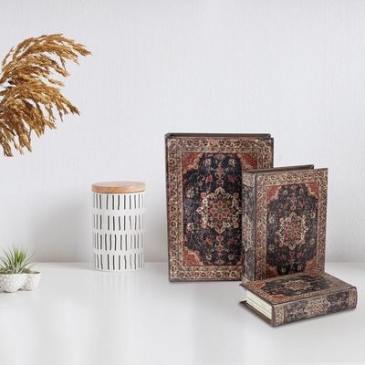 Kit 3 Livro Camuflado Book Cofre Decorativo Fake Porta Joias Documentos Caixa Organizador Madeira Magnetico Retro Vintag