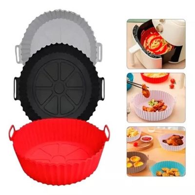 Forma Air Fryer Silicone Antiaderente Reutilizavel Assadeira Forro Forno Microondas Redonda Multiuso