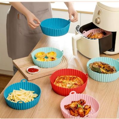Forma Air Fryer Silicone Antiaderente Reutilizavel Assadeira Forro Forno Microondas Redonda Multiuso