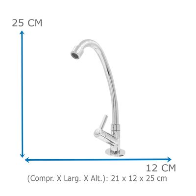 Torneira De Cozinha Oliveira Luxo 1168 C-72 1/4 Volta De Bancada Com Bica Móvel