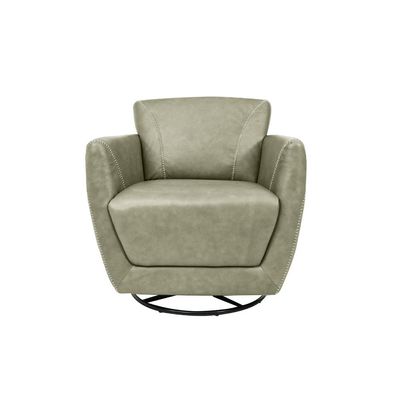 Kit 2 Poltronas Decorativas Valentina Sala de Estar Giratória Couro Cinza Manchado G40 - Gran Belo