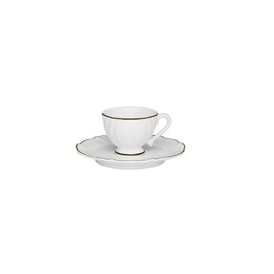 Jogo de Jantar Chá Café 42 Pçs Porcelana Oxford Soleil Victória Ouro