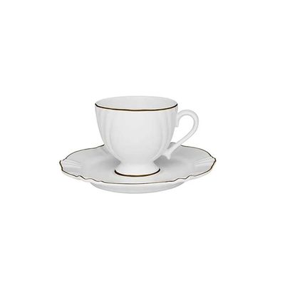 Jogo de Jantar Chá Café 42 Pçs Porcelana Oxford Soleil Victória Ouro