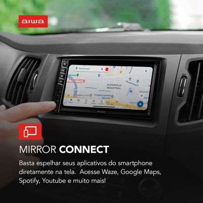 Central Multimídia Car Áudio AIWA CA-DD-01 4X25W BT Mic Bivolt