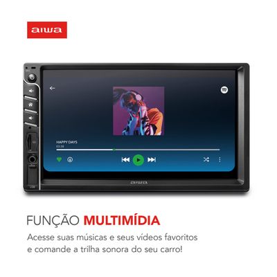 Central Multimídia Car Áudio AIWA CA-DD-01 4X25W BT Mic Bivolt