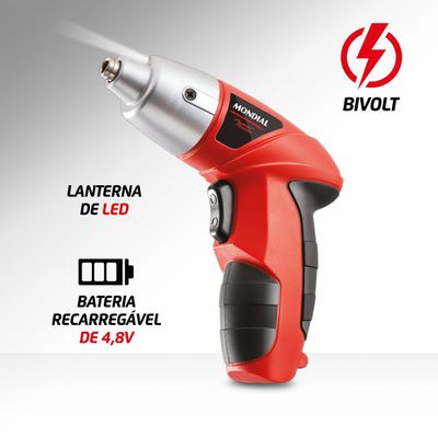 Parafusadeira Recarregável Mondial Power Tools FPF-05M Bivolt