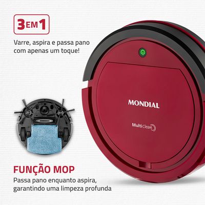 Robô Aspirador de Pó Multi Clean Mondial RB-09 Bivolt