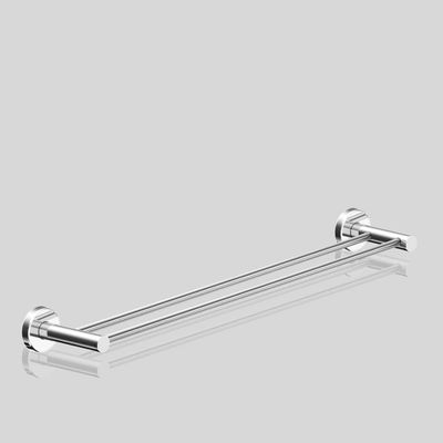 Porta Toalha Toalheiro Duplo Para Banheiro Alto Brilho Atenas 75cm
