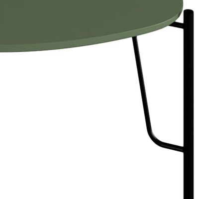 Mesa Lateral Para Sala de Estar Alta Pés Industrial Preto Alef I03 Musgo - Lyam Decor