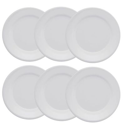 Prato de Sobremesa Plus Branco de Cerâmica 18cm 6 Unidades - Biona 141994