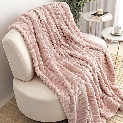 Cobertor Coberta Polar Queen 2,40x2,20 Manta Ultrasoft Alto Relevo Extra Macia Blush Rosa