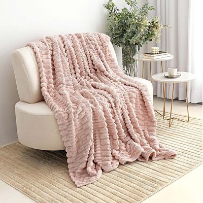 Cobertor Coberta Polar Queen 2,40x2,20 Manta Ultrasoft Alto Relevo Extra Macia Blush Rosa