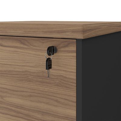 Armário Para Escritório Arquivo 04 Gavetas com Chave Unik A02 Nogal Preto - Lyam Decor