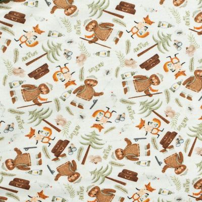 Jogo de Lençol de Berço Americano 3Pçs Camping Off White-Hug