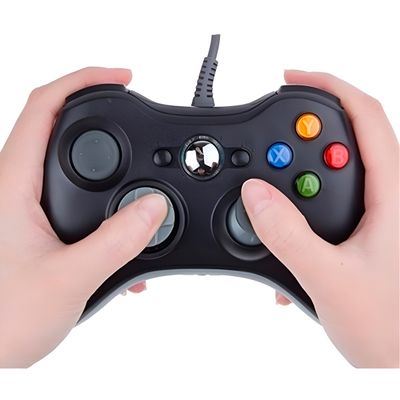 Controle USB com Fio Preto Xbox360 Vídeo Game Computador