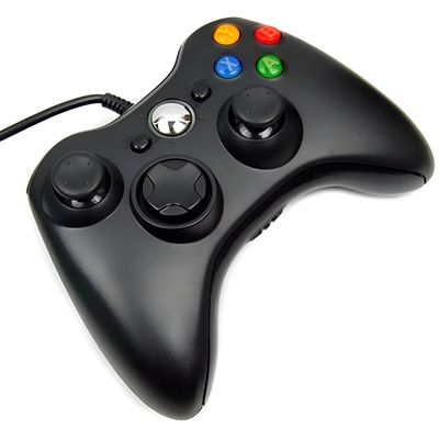 Controle USB com Fio Preto Xbox360 Vídeo Game Computador