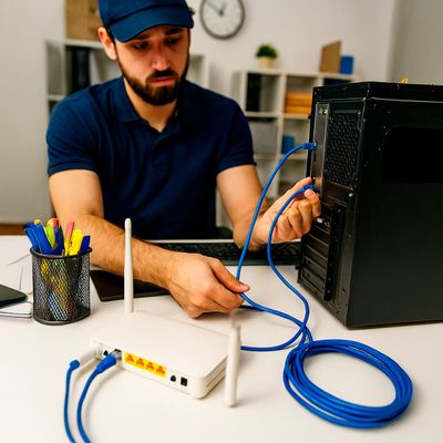 Cabo de Rede 5m Lan Internet Crimpado Azul Ethernet - Conexão Rápida e Estável para Internet e Redes