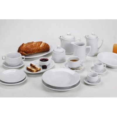 Jogo de 12 Prato Fundo Sopa Massa Branco Ceramica - Porcelart