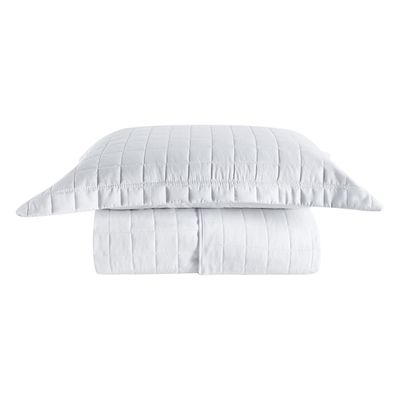 Cobre Leito Matelassê Percal 300 fios Basic Solteiro 02 Peças 100% Poliéster - Branco