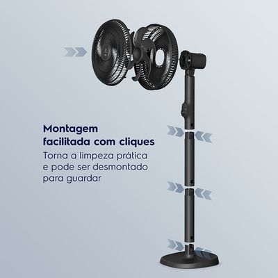 Ventilador de Coluna Electrolux 40cm 6 Pás Efficient DuoForce Air+ Cinza (EFS40) 127V