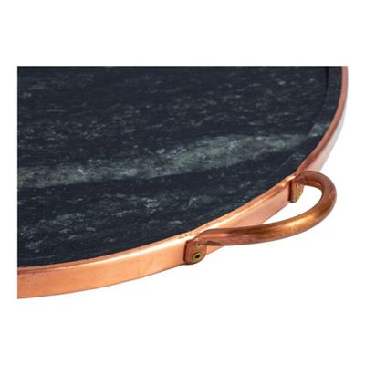 Forma De Pedra Sabão Para Pizza 32 Cm Alças De Cobre Curada