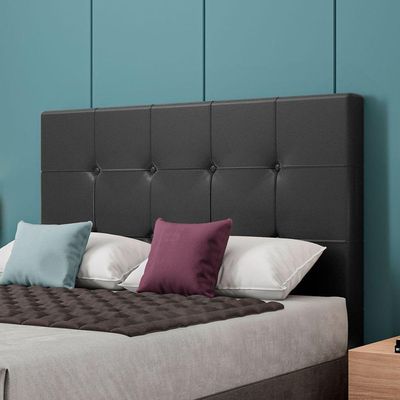 Cabeceira Estofada Solteiro 90 Cm Safira Corino Cor: Preto