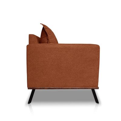 Sofá Living 2 Lugares com Pés de Ferro Almofadas Soltas 180cm Saiph Bouclê Terracota G63 - Gran belo