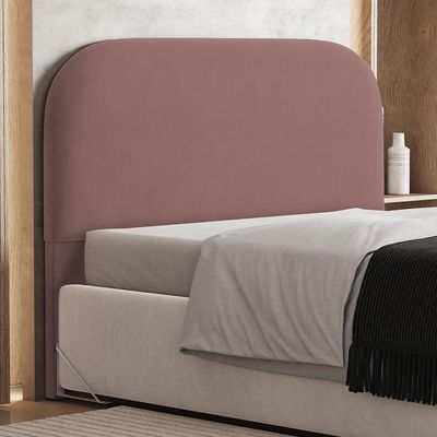 Cabeceira Cama Box Casal 140cm Orgânica Lanna W01 Suede Rosê - Lyam Decor