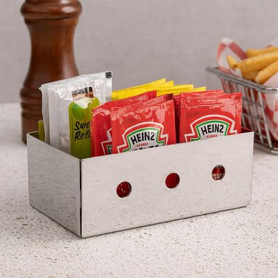 Conjunto 24 Suportes para Sachês Aço Inox Porta Molhos Chá Açúcar Adoçante Sal Brinox