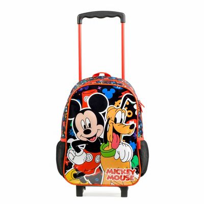 Kit Mochila de Rodinha e Lancheira Térmica Infantil Masculina Mickey Preta