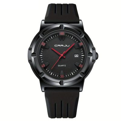 Relógio Analógico De Quartzo Com Pulseira Em Silicone Design Esportivo Vermelho