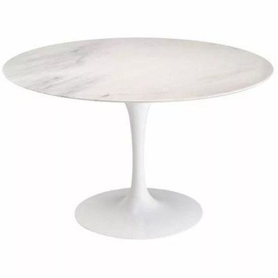 Mesa Saarinen Redonda 120cm Mármore Branco Extra Yescasa